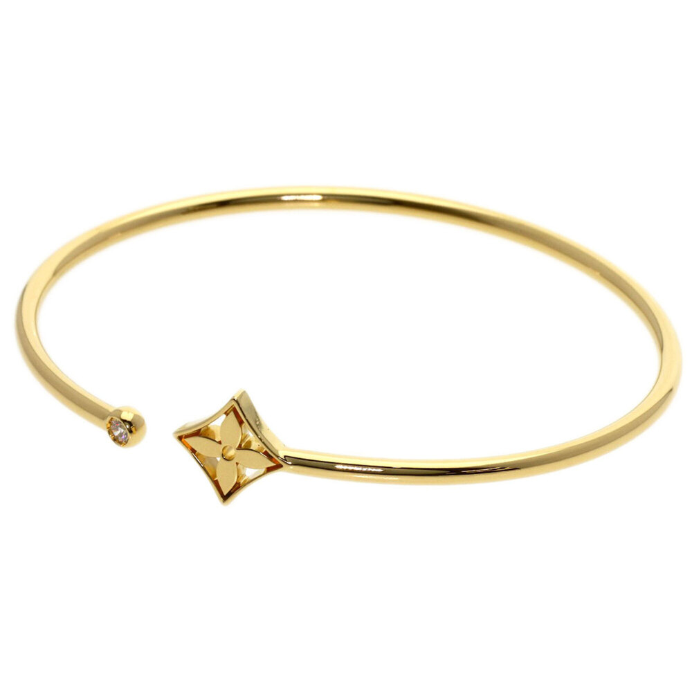 Louis Vuitton Bracelet Twist Blossom Diamond L #17.5 18K Yellow Gold Women's ...
